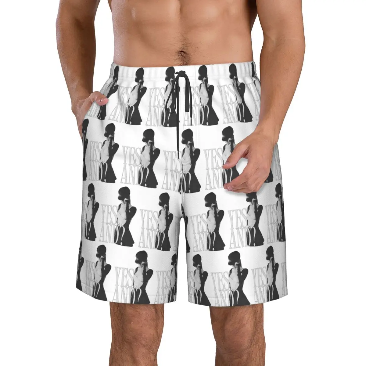 

Ariana Grande Singer Yes And Merch Songs Trunks Beach Board Shorts Casual Quick Dry Swim Summer Men Pants