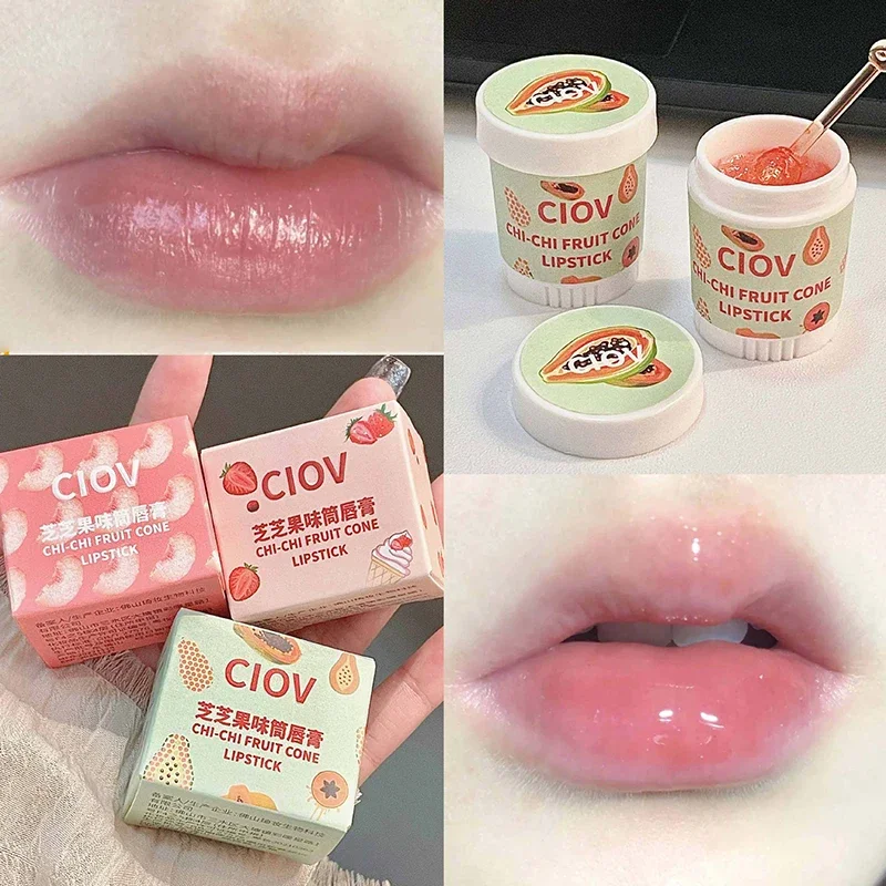 Lips Care Strawberry Ice Cream Lipmask Day and Night Hydrated Maintenance Lip Balm Set Repairing Nourish Lip Oil Lipstick Base