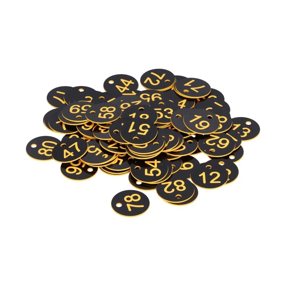 100Pcs Hole Design Round Number Tags Bright Colors ABS Beehive Signs Numbered 1-100 Durable Beehive Markers Livestock Management