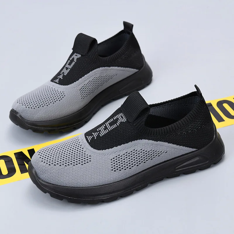 Herren Slip-On Sneaker aus gewebtem Material, atmungsaktives Mesh, rutschfest, leicht, für Outdoor-Aktivitäten und Freizeit, ideal zum Spazierengehen. – Detail 7