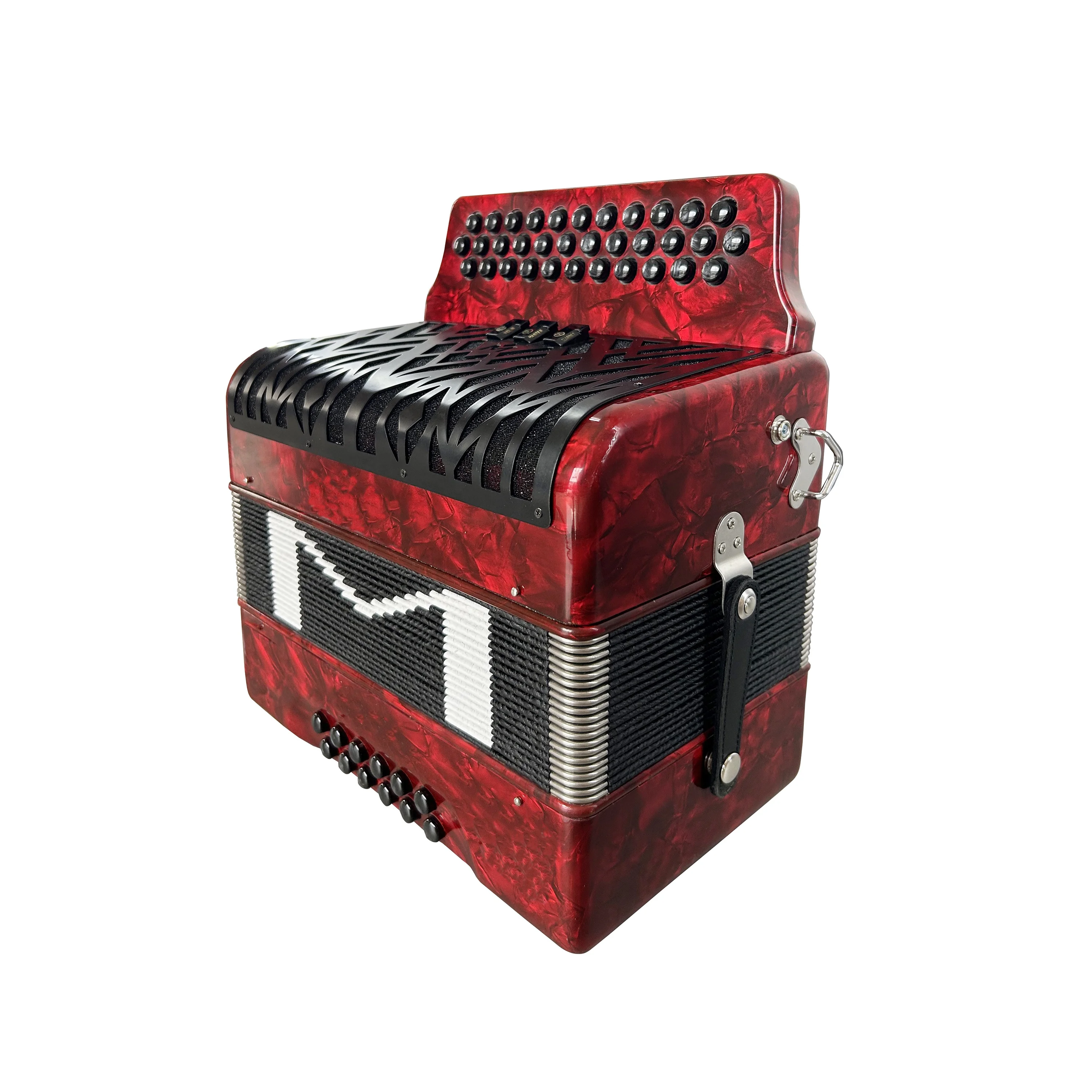 

High Quality Compact 34‑Key 12‑Bass Diatonic Accordion Red OEM JB3412A