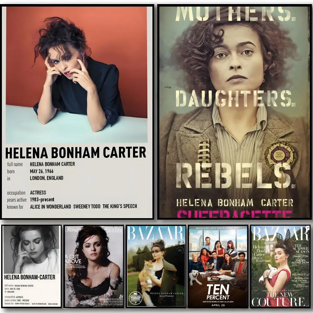 Póster de Helena Bonham Cer Bellatrix Lestrange Fight Club, arte HD, adhesivo para pared, impermeable, decoración estética para el hogar, dormitorio, bar