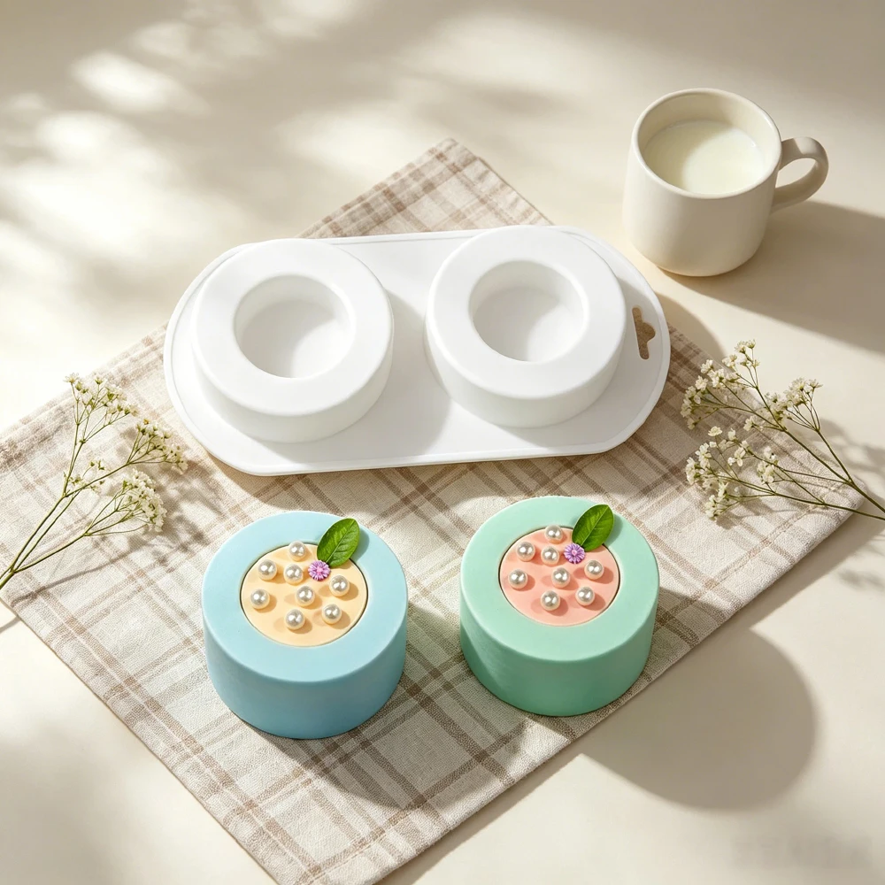 Candle Making Items - 2-Part Silicone Mold for Mousse Cake