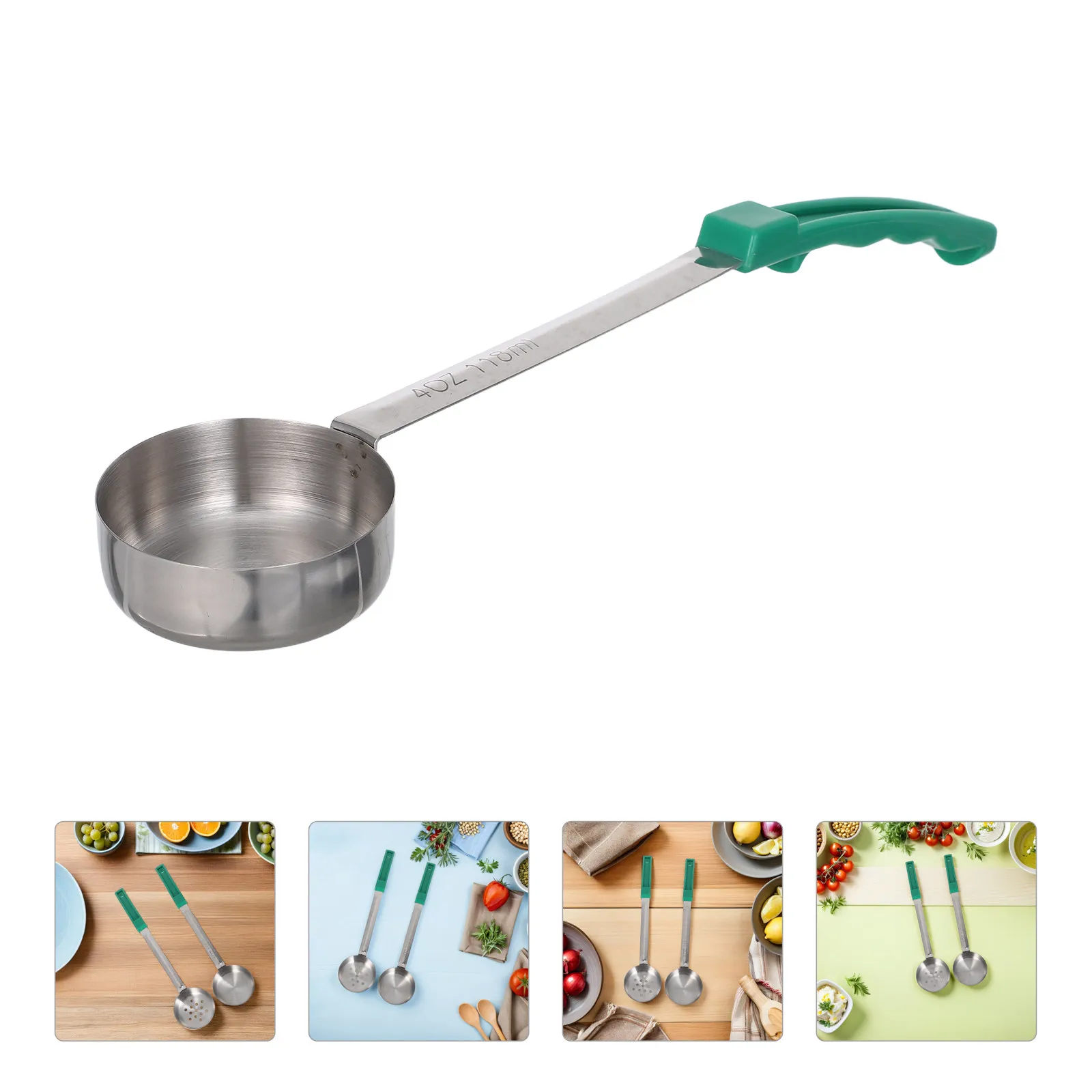 2Pcs Portion Control Ladles Stainless Steel Sauce Serving Spoon for Pizza Pasta Baking Gravy Tomato Sauce Spread Ladle Measuring