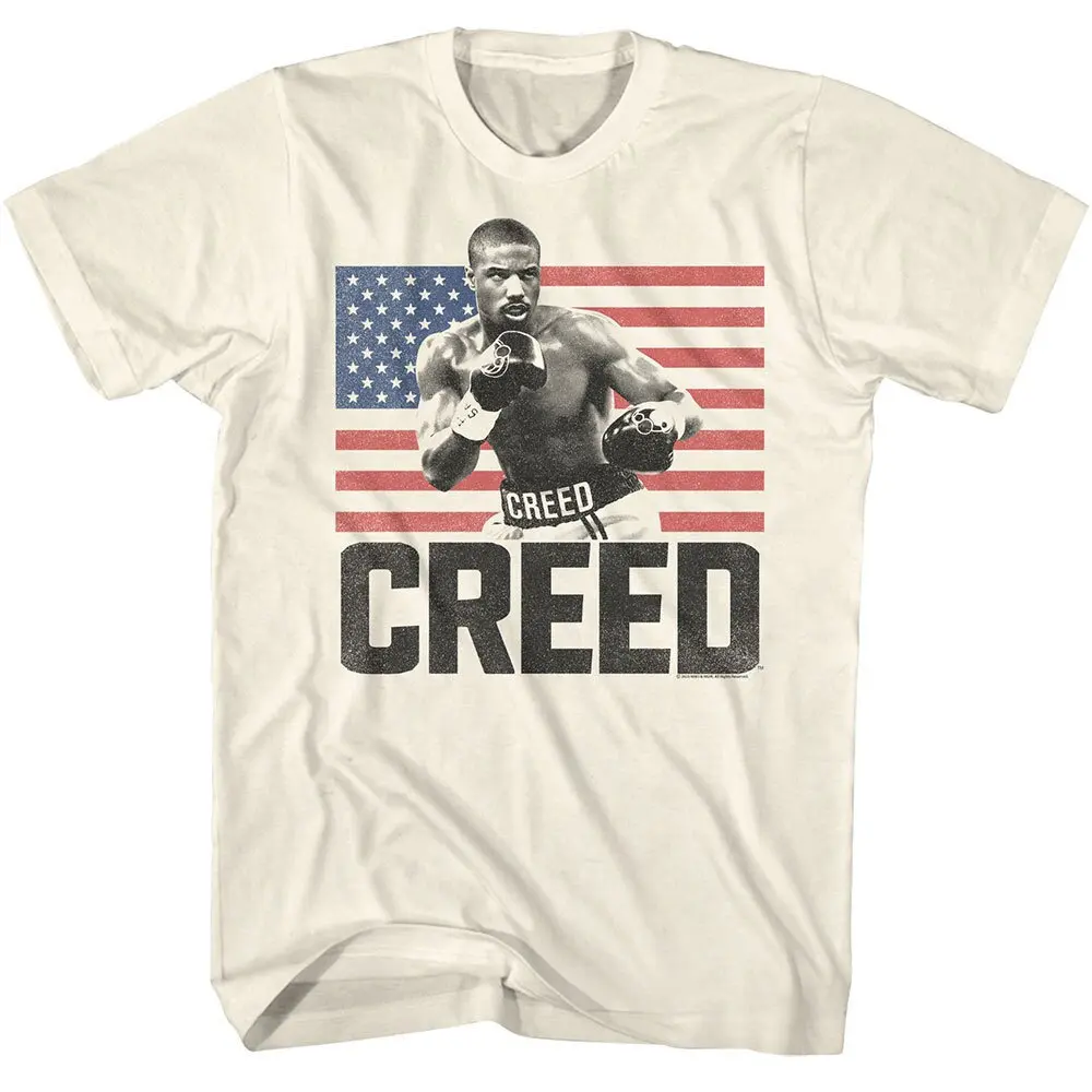 Creed American Flag Logo Natural T Shirt