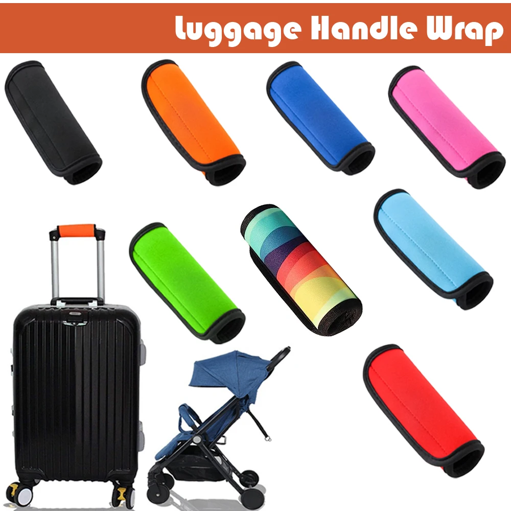 Luggage Handle Cover Luggage Stroller Identification Mark Waterproof Wear-Resistant Easy to Clean Universal Luggage Handle Wrap