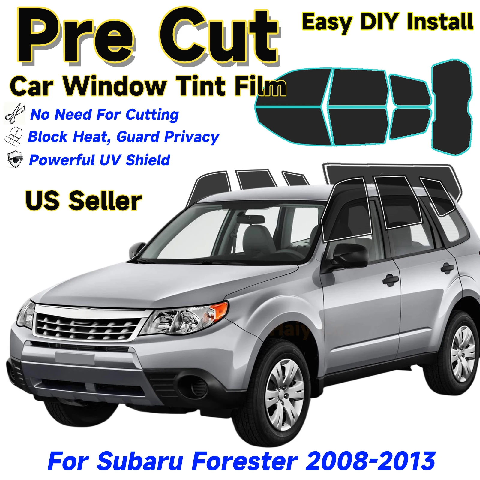 Premium Precut Window Tint for Subaru Forester 2008‑2013 Front Rear Windows UV Heat Rejection Anti‑Scratch Privacy Film car