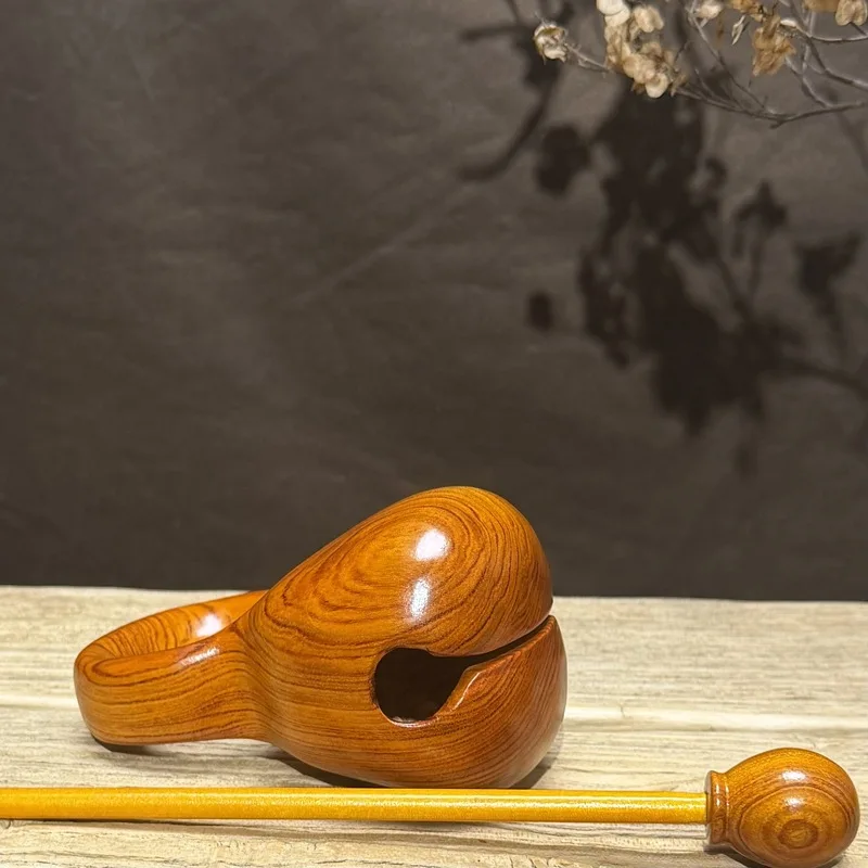 Rosewood carved solid wood wooden fish, portable personal percussion instrument for meditation and stress relief, used in Buddhi