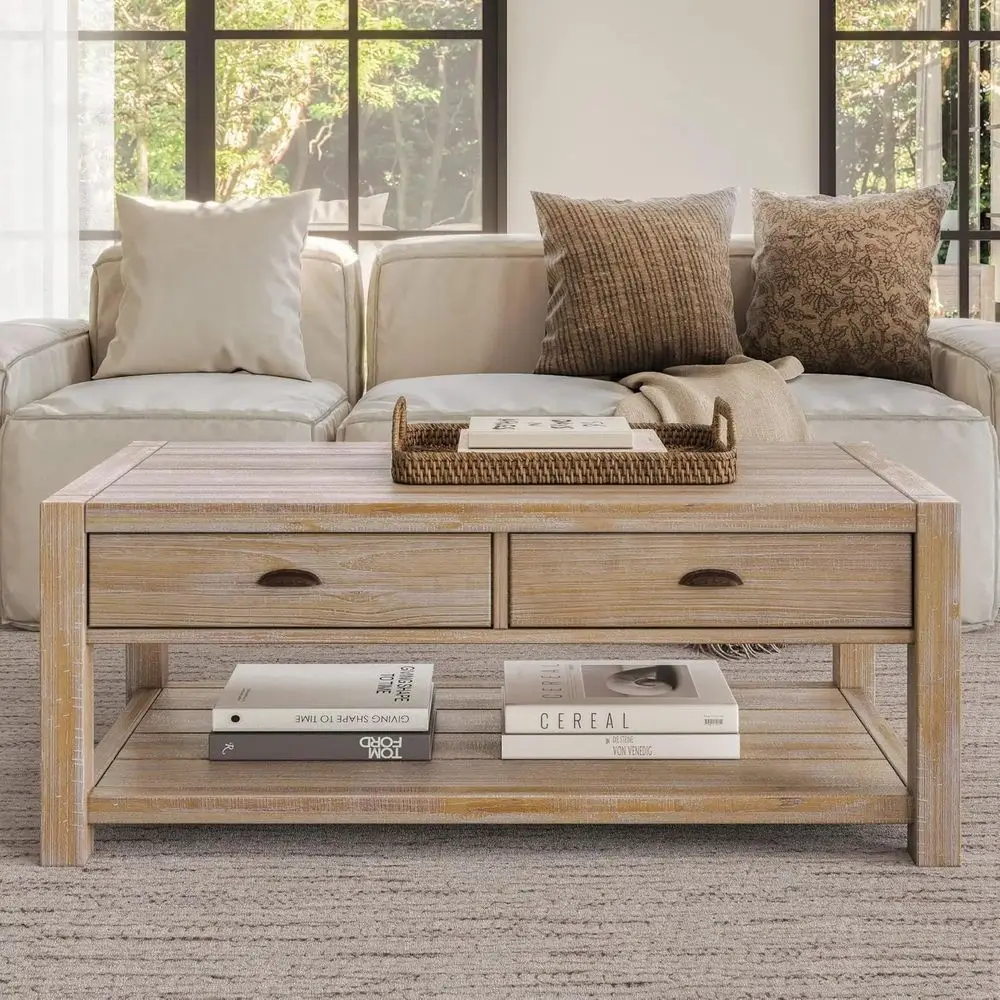 

Montauk Coee Table, Solid Wood with a Dritwood inish