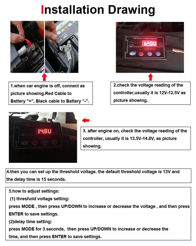 Kontroler DRL samochodu Auto światła do jazdy dziennej LED szelki przekaźnikowe ściemniacz 12/24V z funkcją włączania/wyłączania próg napięcie