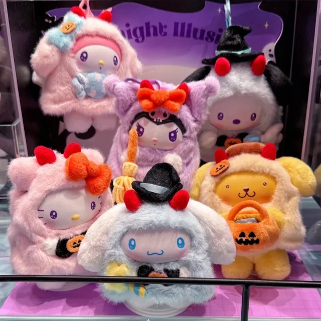 

Новые персонажи Sanrio, конфеты, карнавальная ночная серия, слепая коробка, милая виниловая фигурка, Коллекционная модель, игрушки, подарки для детей, сюрприз