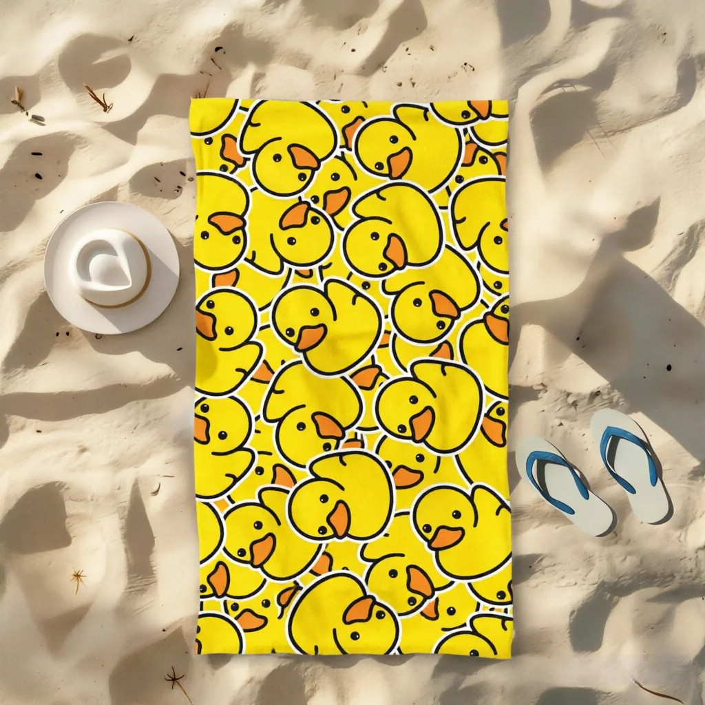 1pc Extra Large Beach Towel, Chic Duck, Super Absorbent Lightweight Soft Fabric, Ideal for Beach Pool Travel Vacation Bath Towel