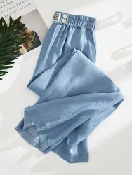 Jeans Summer New Women Thin Denim Trousers Elastic High Waist Blue Wide Leg Pants Korean Stretch Oversized Baggy Jeans