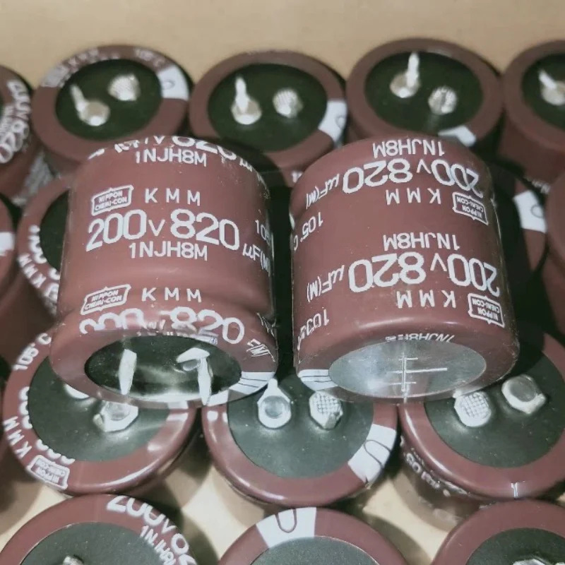 2Pcs 200V 820UF KMM Series Aluminum Electrolytic Capacitor 30*30mm / 25*35mm