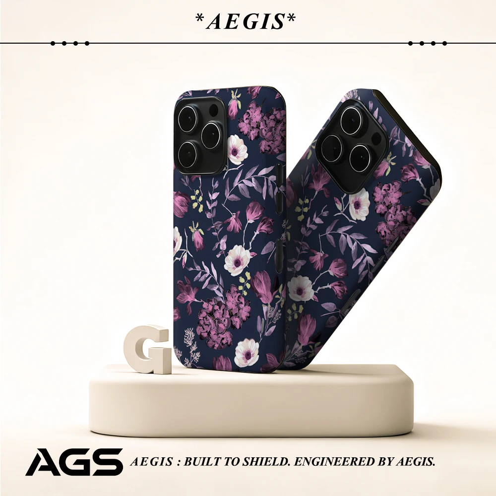Nocturnal Floral Elegance Handyhülle für magnetische Handyhülle für IPhone 17 16 15 14 Pro Max Plus Single Double-Layer Tough Case