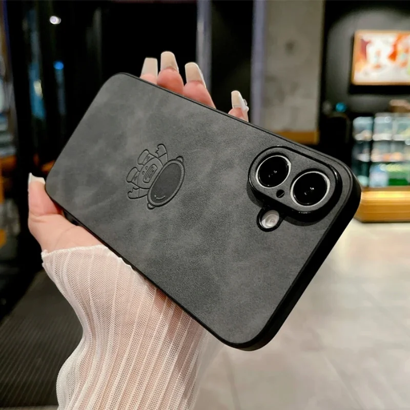 

Модный Ретро Чехол из искусственной кожи с астронавтом для iPhone 16, 15, 14, 13, 12, 11 Pro Max, 16 Pro, 15 Plus, противоударный чехол-накладка с мехом