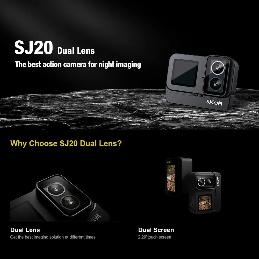 SJCAM SJ20 Dual Lens Dual Camera 4K Action Camera Waterproof 5G WiFi Touch Screen Outdoor Actions Camera Sports Helmet