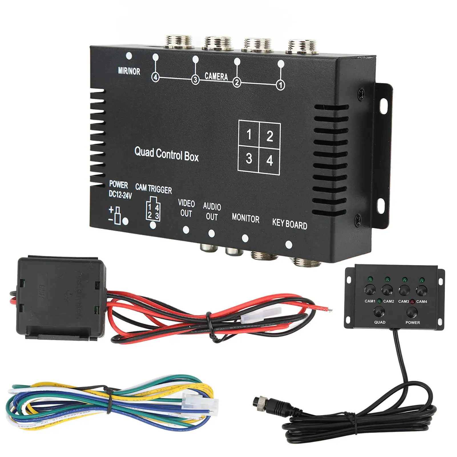 

4 Channel Video Splitter High Definition DC12V 24V Multiple Protection Universal Parking Camera Video Switch for yacht for bus