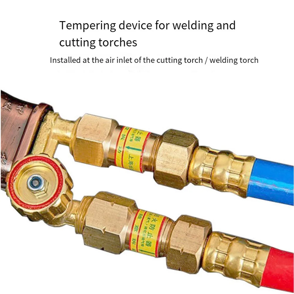 HF2 Acetylene Flashback Arrestor with Check Valve and Automatic Reset for Gas Welding and Cutting Equipment Protection