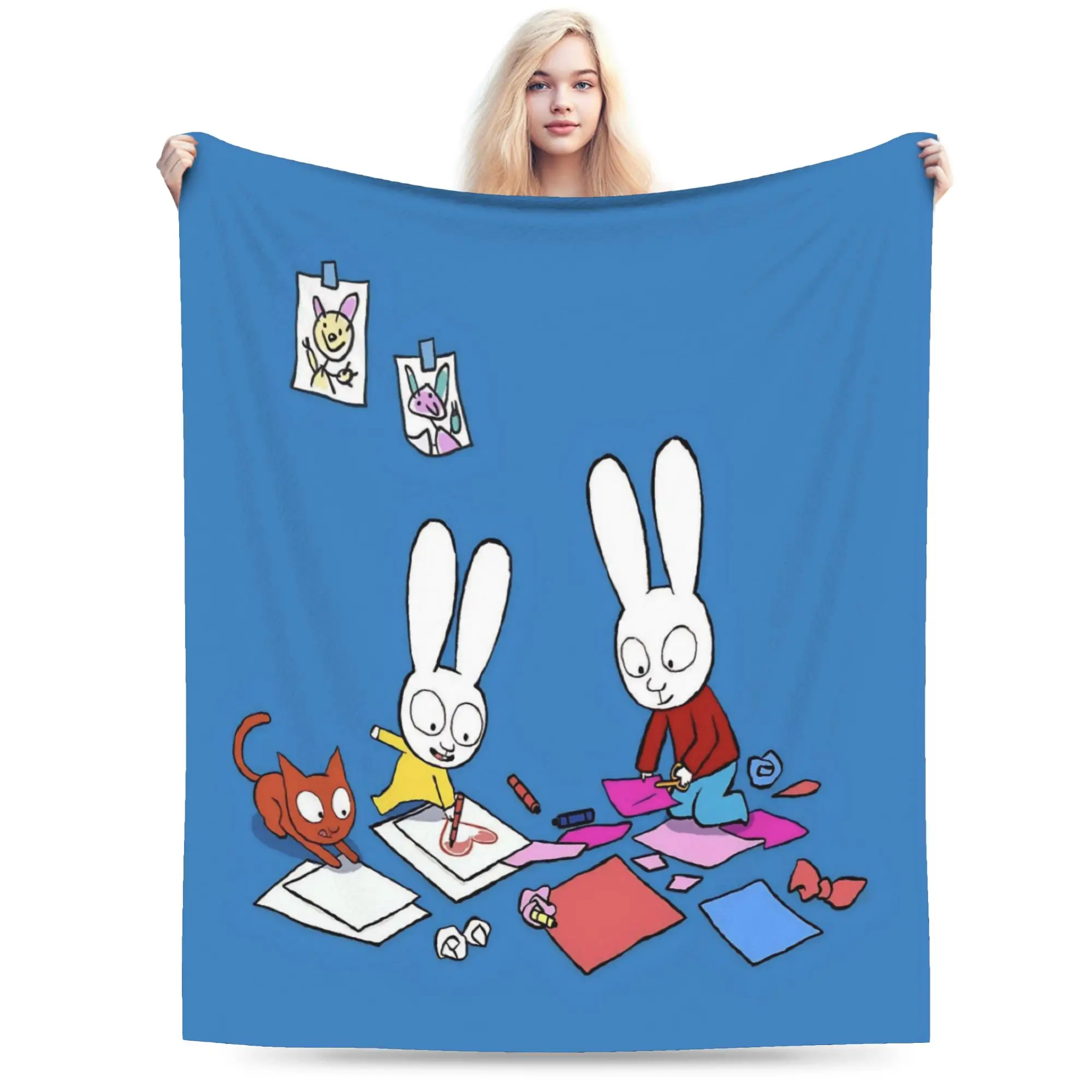 Simon Super Rabbit Merch Blankets Lightweight Thin Velvet  Throw Blankets Comfortable Plush Thin Quilt