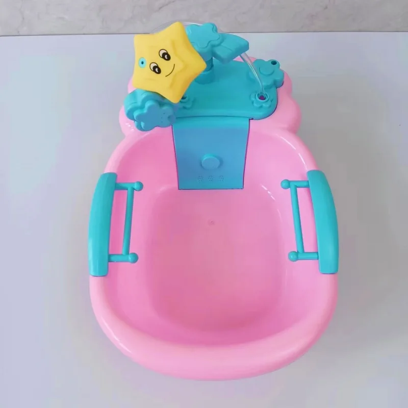 Kids Simulation Princess Doll Bath Tub Furniture Toy Accessories Fun Doll Water Play Press Spray Small Bathtub Play House Toy