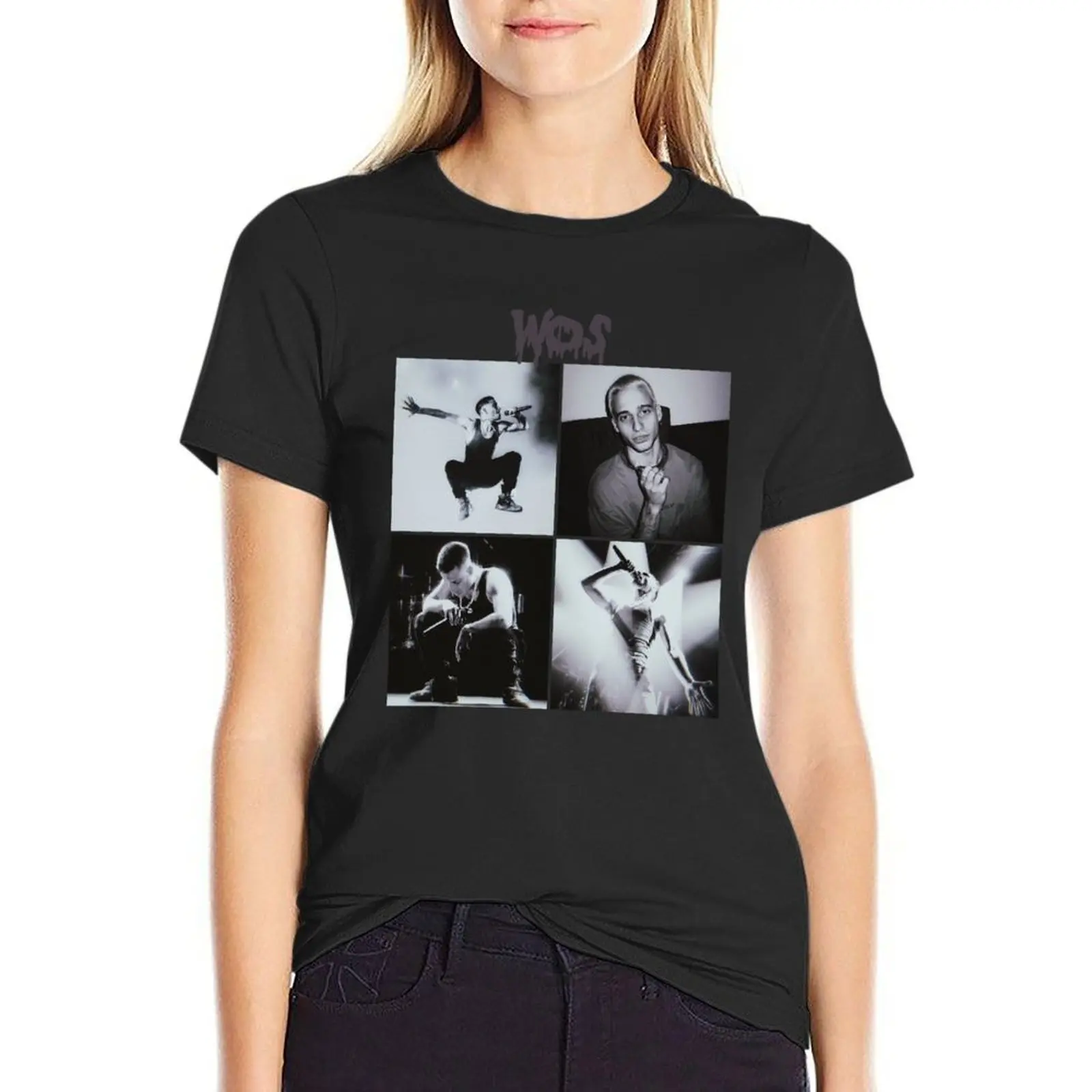 

Wos edit T-Shirt sweat quick drying animal prinfor blacks t-shirt dress for Women long
