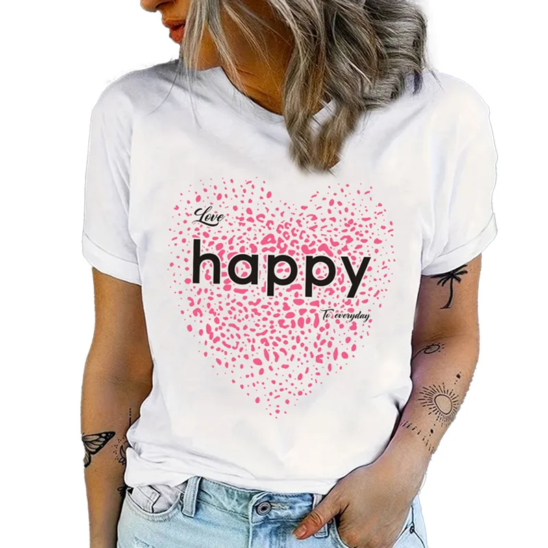 

Simple Pink Shard Heart Women's T-shirt Casual Fashion T-shirt Soft Fashion T-shirt Clothing Harajuku Women's T-shirt