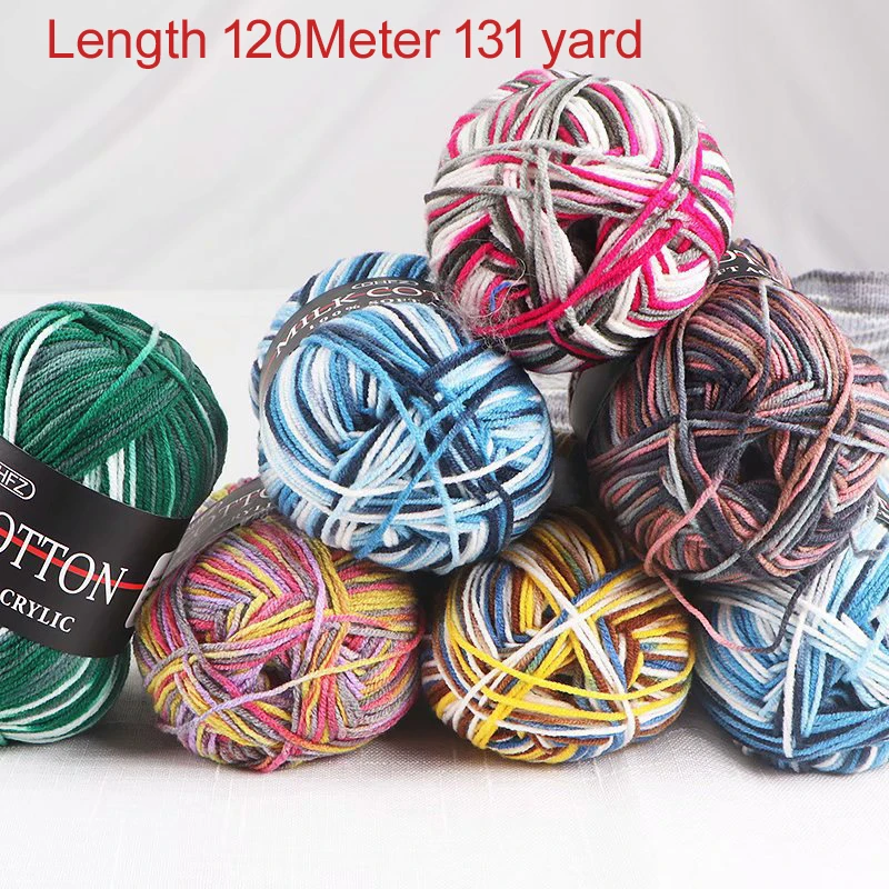1Pc 50g 120M Milk Cotton Yarn Crochet Yarn For Knitting Wool Yarn Hand Knitted Yarn to Knit Blanket crocheted thread