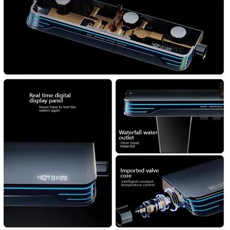 ห้องน้ําชุดฝักบัวมัลติฟังก์ชั่นอัจฉริยะดิจิตอลจอแสดงผลคีย์เปียโนเอวสเปรย์ Booster โรงแรมชุด