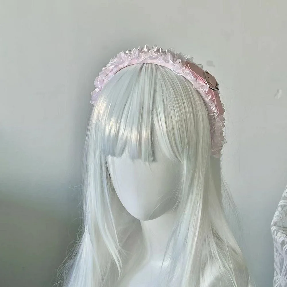 Handgemachte Frauen Mädchen Punk Spitze Stirnband y2k Haar bänder Kopfschmuck Gothic Lolita Cosplay Haar Reifen Hop Hip Haar Zubehör