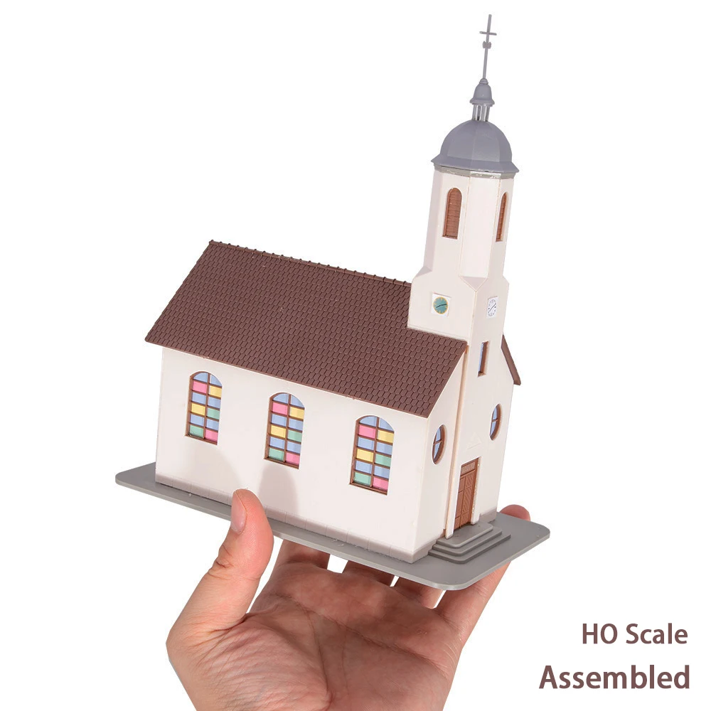 HO Scale 1:87 Miniature European Shop/Church Assembled Model Toys For Making Railway Scene Layout Building Diorama Kits