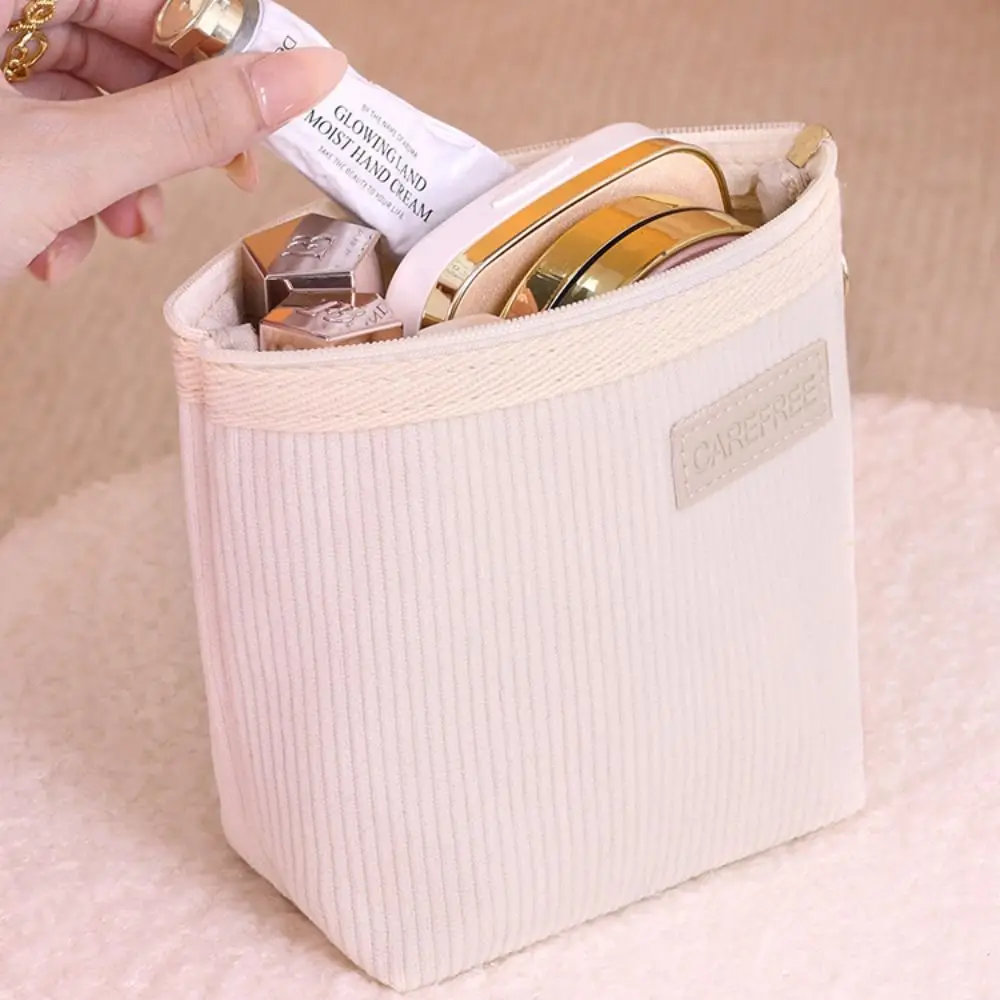 Small Item Bag Corduroy Cosmetic Bag Jewelry Storage Bag Zipper Small Makeup Bag Lager Capacity Korean Style Coin Purse Men