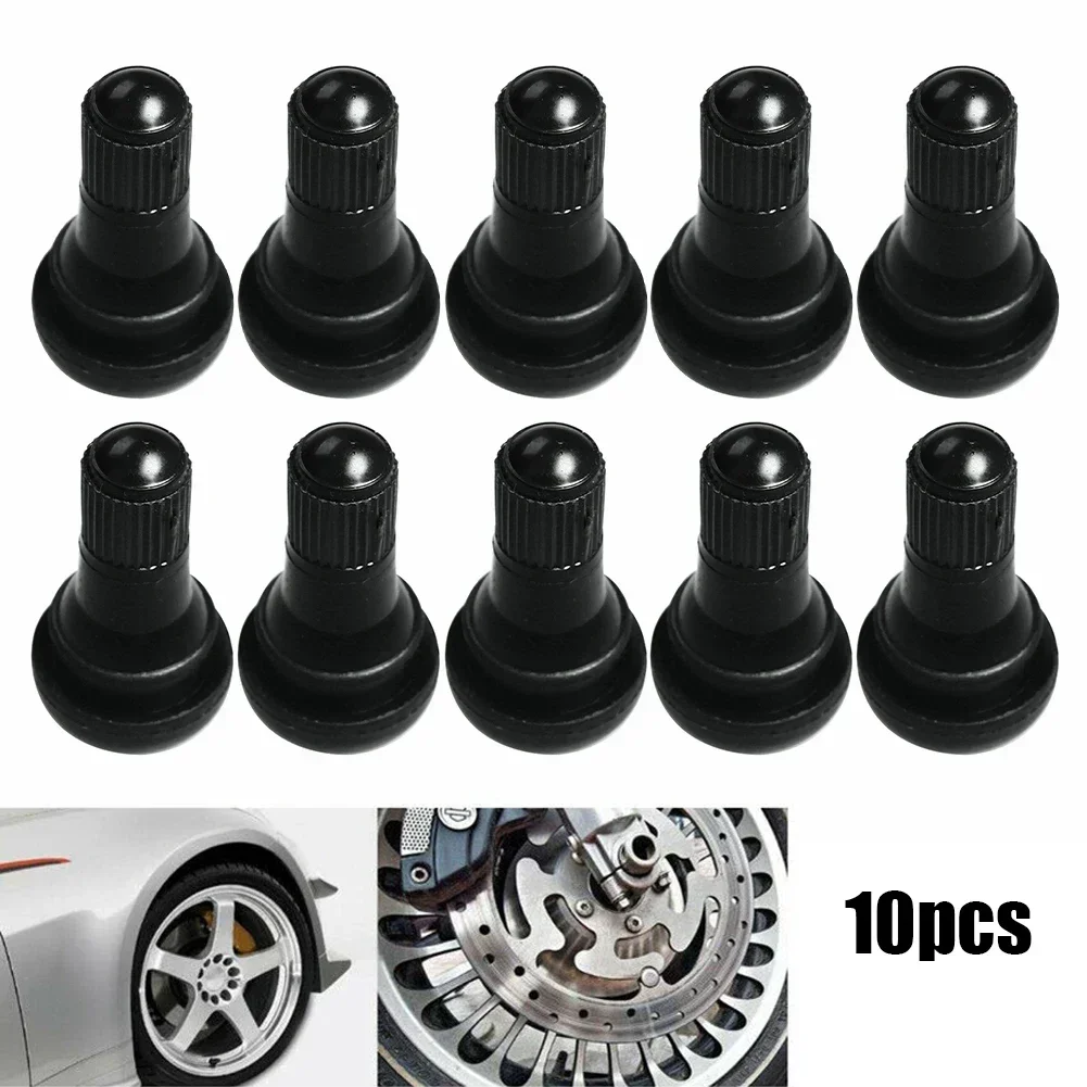 10Pcs Tire Valves TR412 Tubeless Rubber Tyre Valve Stems Tire Nipples With Plastic Valve Cap Brass Core