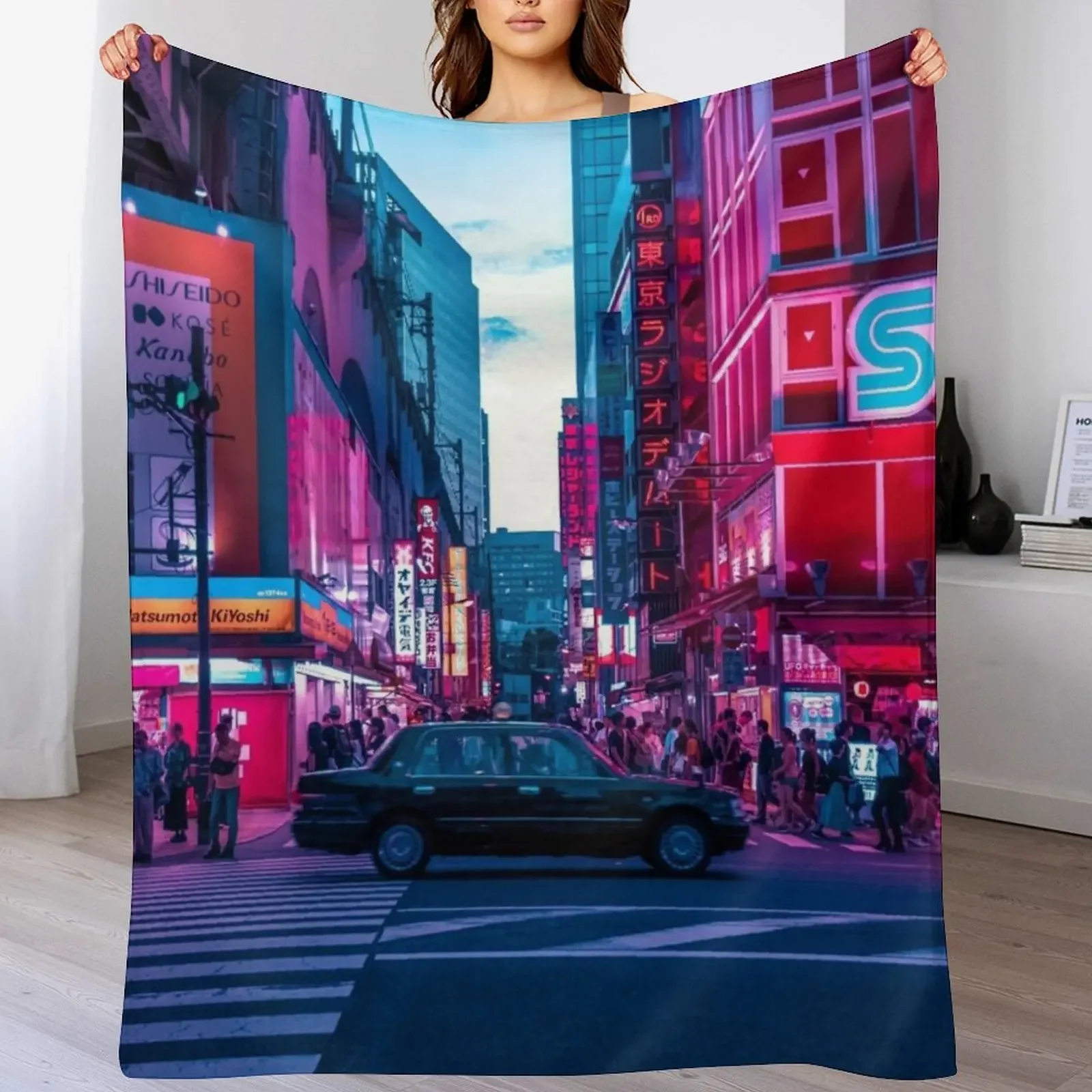 

New Evening sights of Akihabara Throw Blanket halloween Soft Plaid Beach Fashion Sofas Blankets