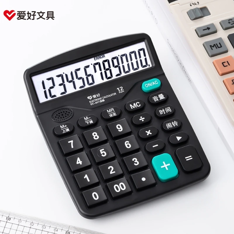 Desk Calculator 12 Digit Large LCD Display,Battery Power,Desktop Calculators,Big Buttons Easy to Press Office Calculator