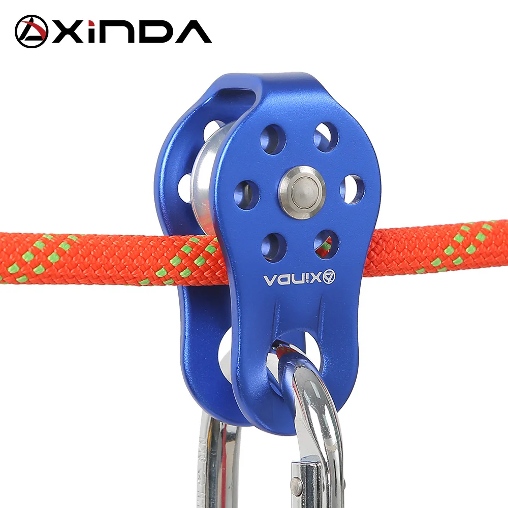 XINDA Klettern Riemenscheibe Feste Seitenplatte Einzelscheibe Riemenscheibe Outdoor Survival Tool High Altitud Traverse Transportierungsausrüstung