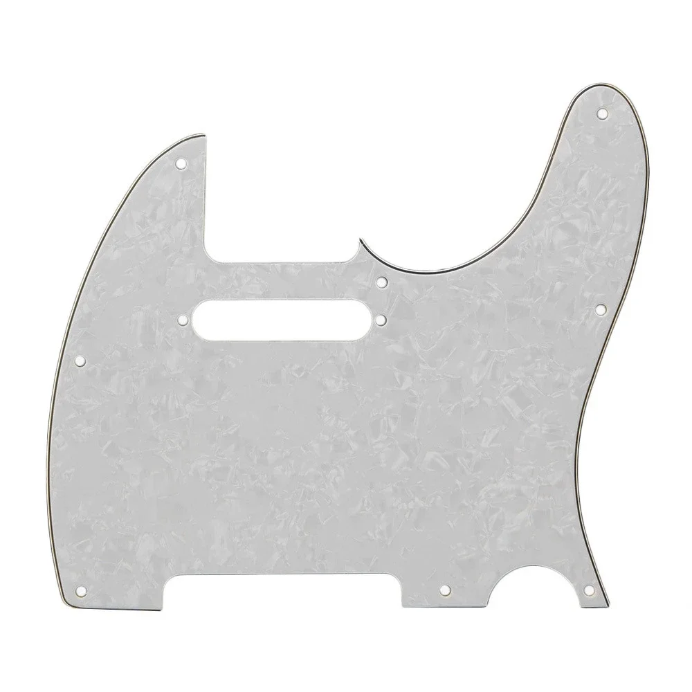 White PEARL Pearloid Guitar 3PLY Pickguard Plate