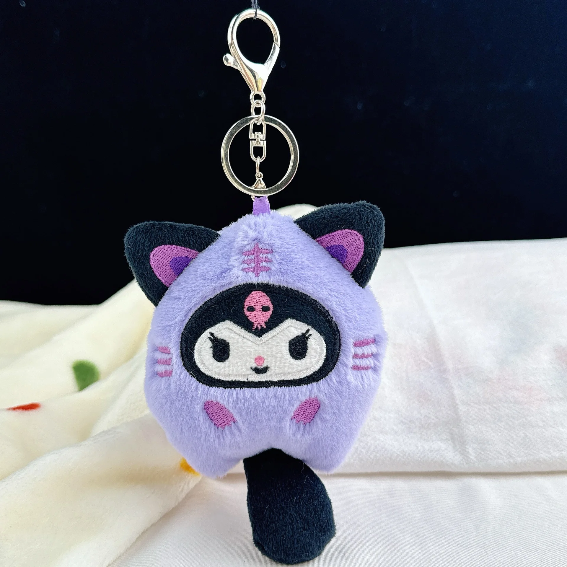 

Милая плюшевая игрушка Sanrio Hello Kitty, брелок для ключей, аниме-аксессуар, подвеска на рюкзак Kuromi, праздничные подарки для мальчиков и девочек