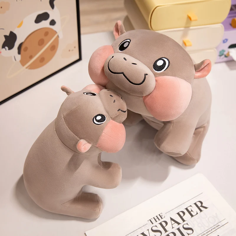 30/38CM Cartoon Hippopotamus Children's Sleeping Doll Cute Hippopotamus Plush Toy Lovely Hippopotamus Christmas Gift Decoration