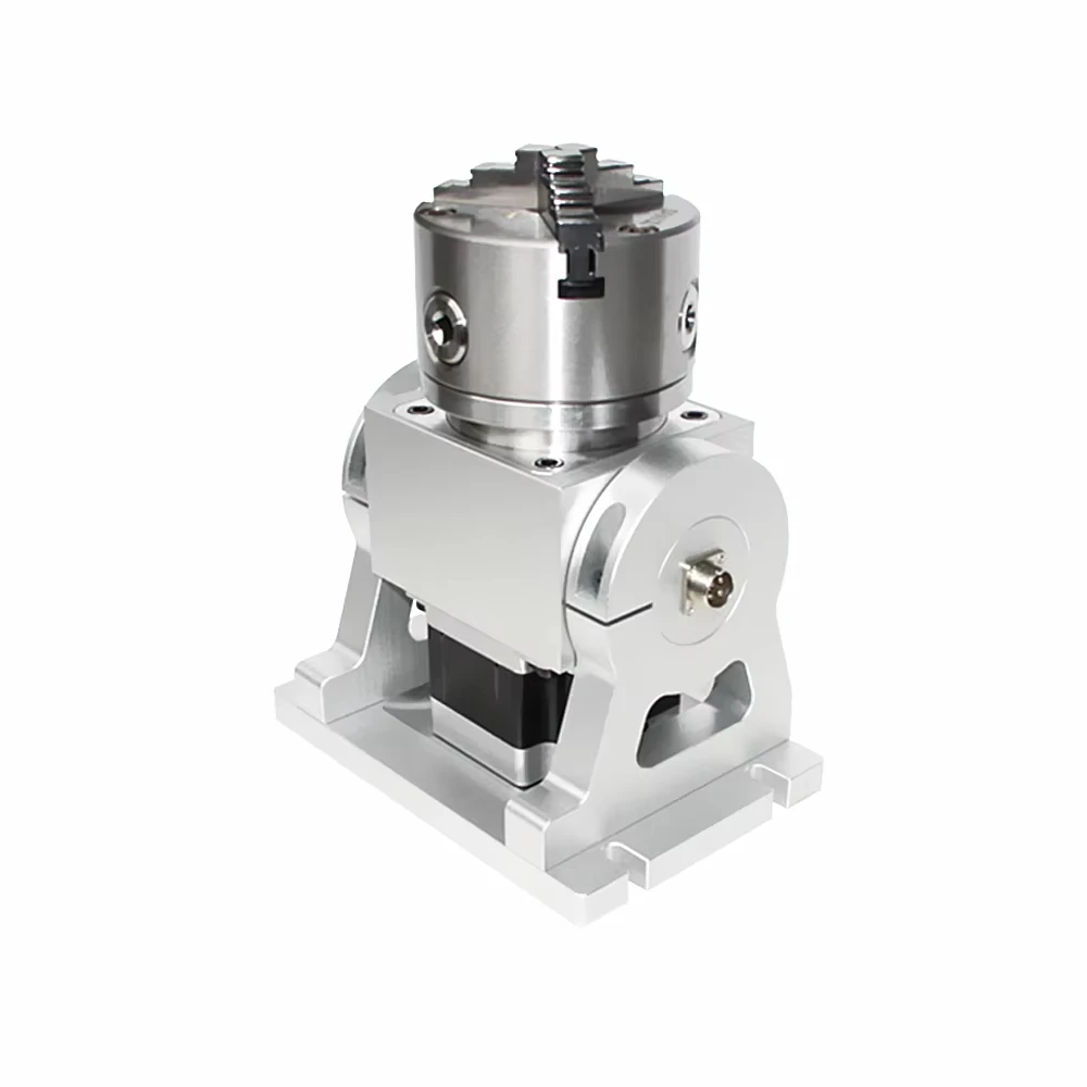 CNC 4th Axis Rotary Indexer 100mm Chuck NEMA34 Stepper Motor 3 4 Jaw Dividing Head 50:1 Ratio