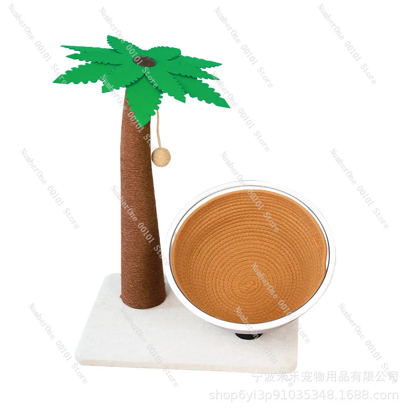 Cat Scratcher Post Tree Durable Sisal Scratching Post with Space Capsule Toy Climbing Interactive Furniture for Indoor Cats