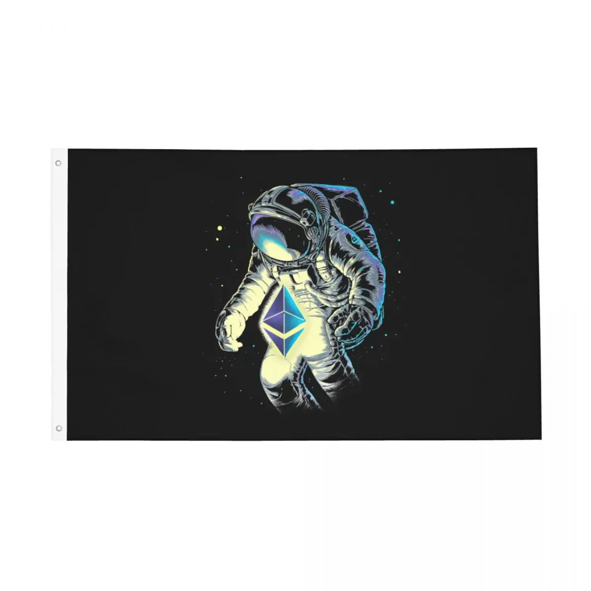 Space Ethereum Flag Outdoor Banner Polyester Bitcoin Blockchain Sci Spaceman Astronaut Decoration Fade Proof 2x3 3x5 4x6 FT Flag