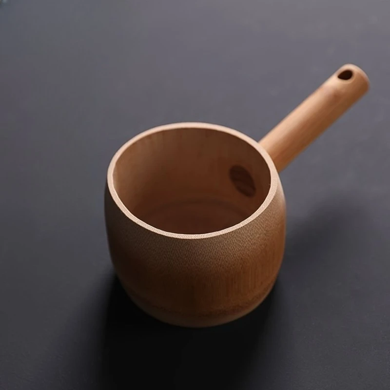 Bamboo Water Scoop With Handle Kitchen Rice Ladle Water Dipper For Watering Plants Tea Ceremony Household Outdoor Use
