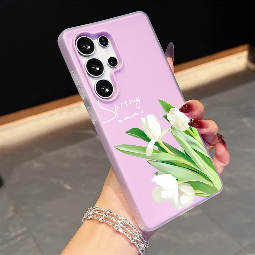 Für Samsung Galaxy S21 S26 S25 S24 S23 S22 Ultra Plus FE Hülle Frühlings-Tulpen-Blumen-Cover Für A37 A36 A54 A55 A56 Staubdichte Schutzhülle – Detail 9