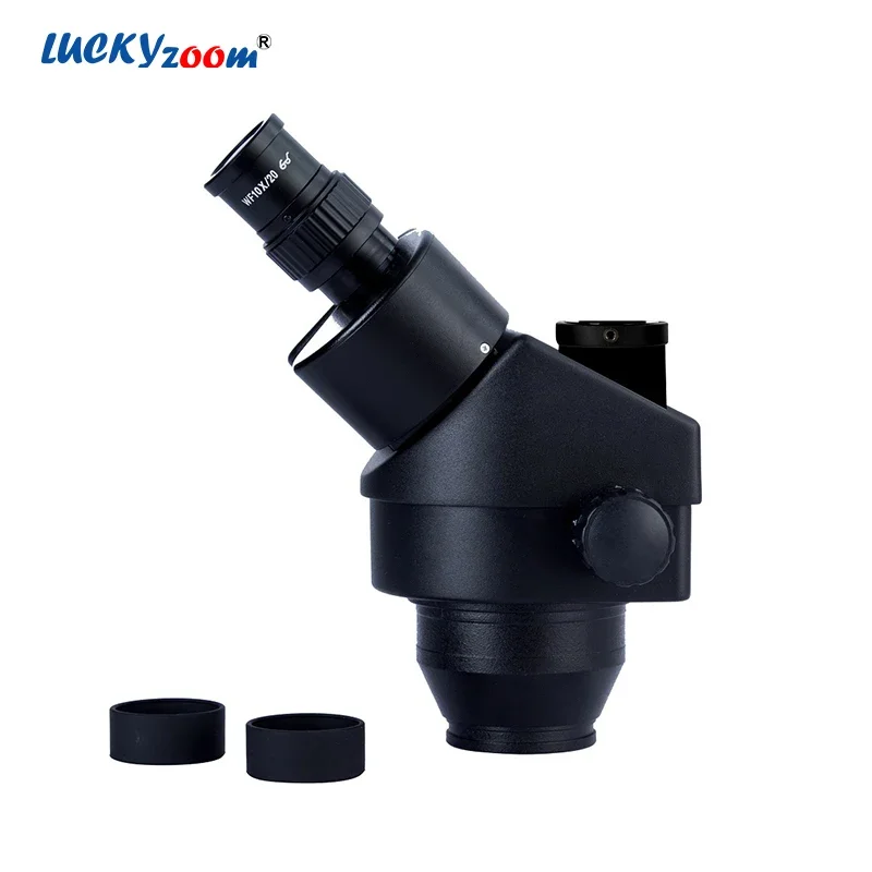 Black 7X-45X Simul Focal Trinocular Microscope Head 10X Eyepiece Professional Upgraded Camera Port Head For Stereo Microscopio