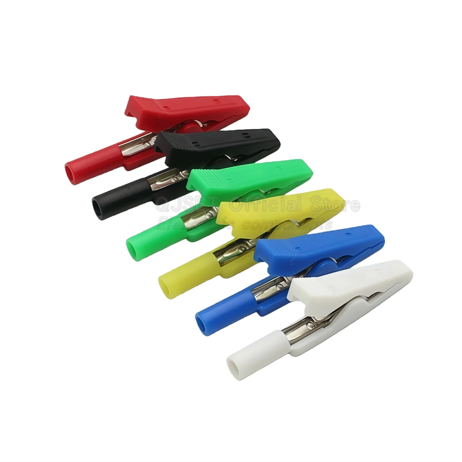 6pcs/1set Pure copper 2mm Insulated Alligator Clip 60V10A Medical Electrode Clips Multimeter Pen-Style Probe Test Clips 2mm Jack