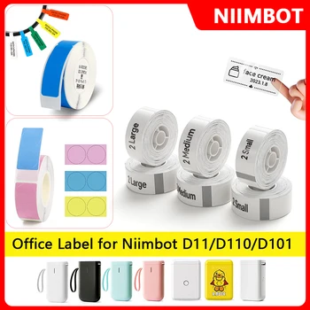 Niimbot 미니 휴대용 열 라벨 프린터, 투명 라벨 접착 라운드 스티커, 방수 케이블 용지 가격표, D110 D11