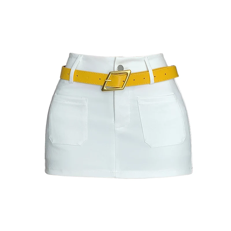 Minifalda Sexy antiexposición 2025, novedad de verano, Faldas negras de cintura alta, moda femenina, ropa de calle ajustada, Faldas para Mujer, ropa