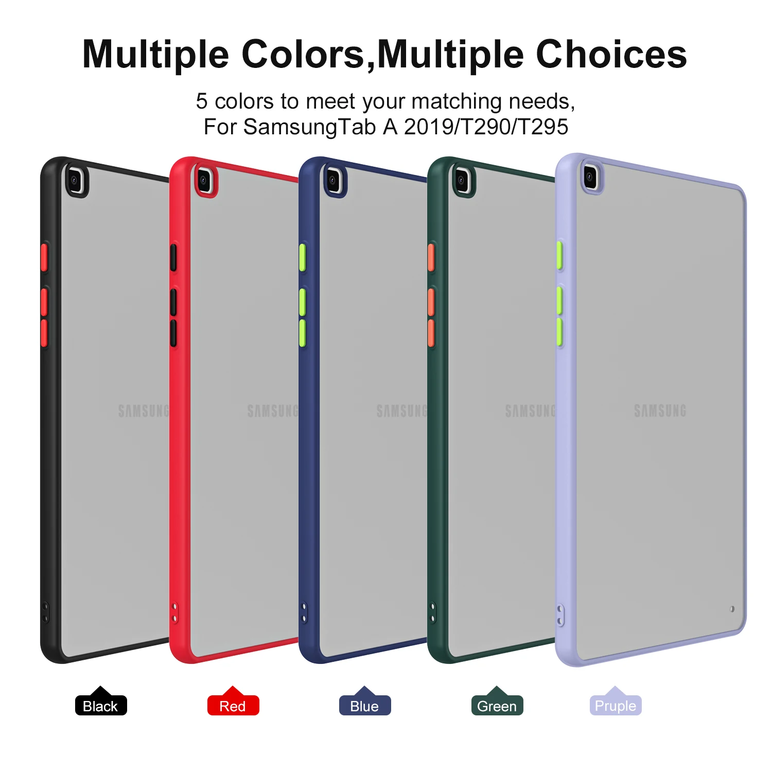 Transparent Frosted Flat-Panel Protective Case For Samsung Galaxy TAB A 2019/SM-T290/T295 Shock-Resistant Soft Hard Cover