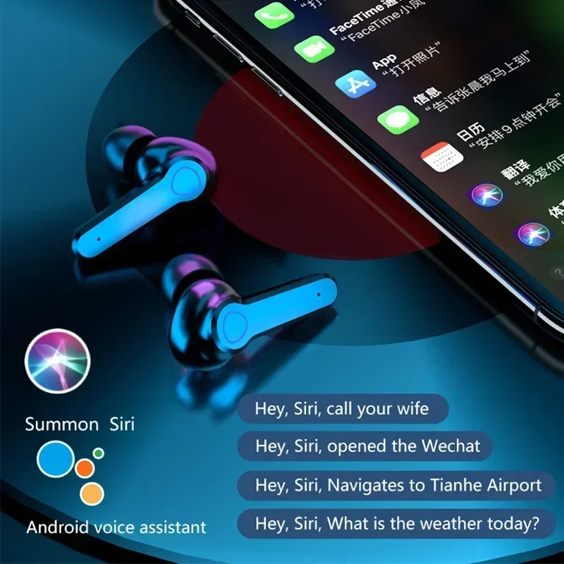 2025 Nuovi auricolari Bluetooth wireless M19 Auricolari Smart Touch TWS Auricolari da gioco impermeabili con display a LED